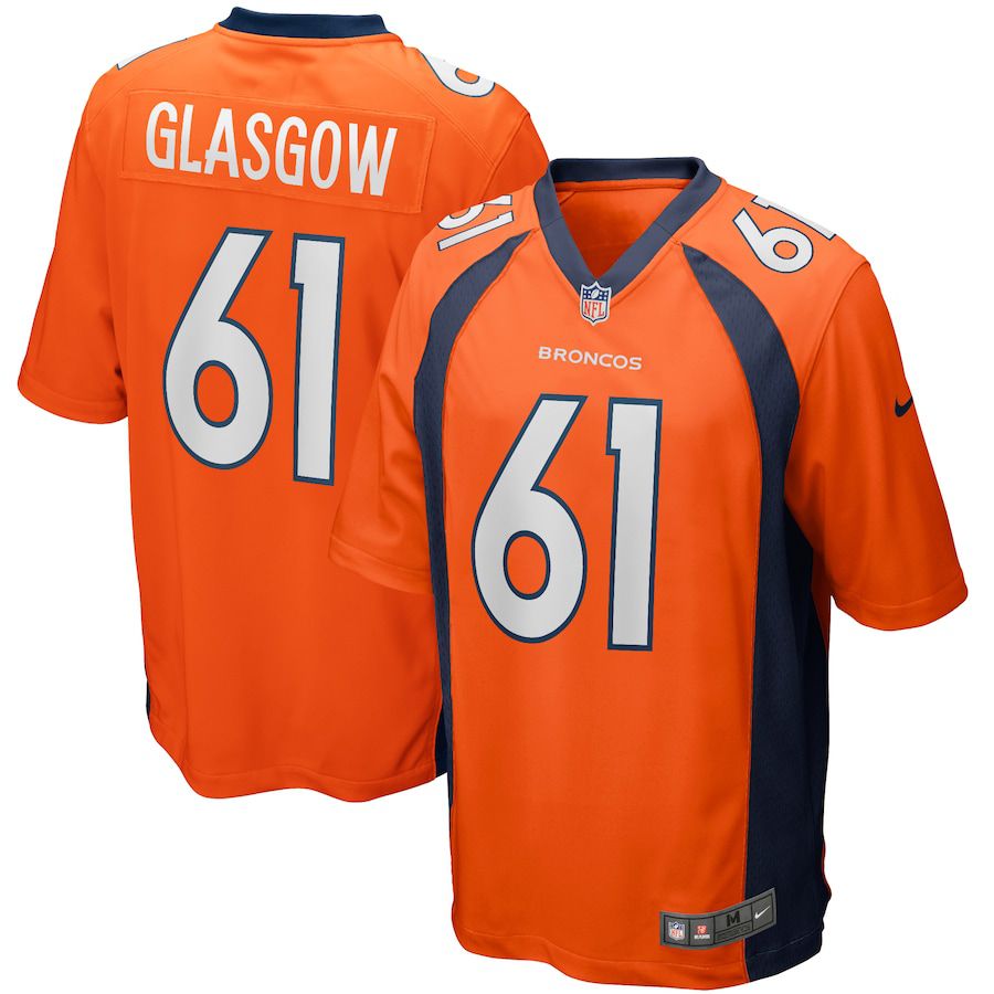 Men Denver Broncos 61 Graham Glasgow Nike Orange Game Player NFL Jersey